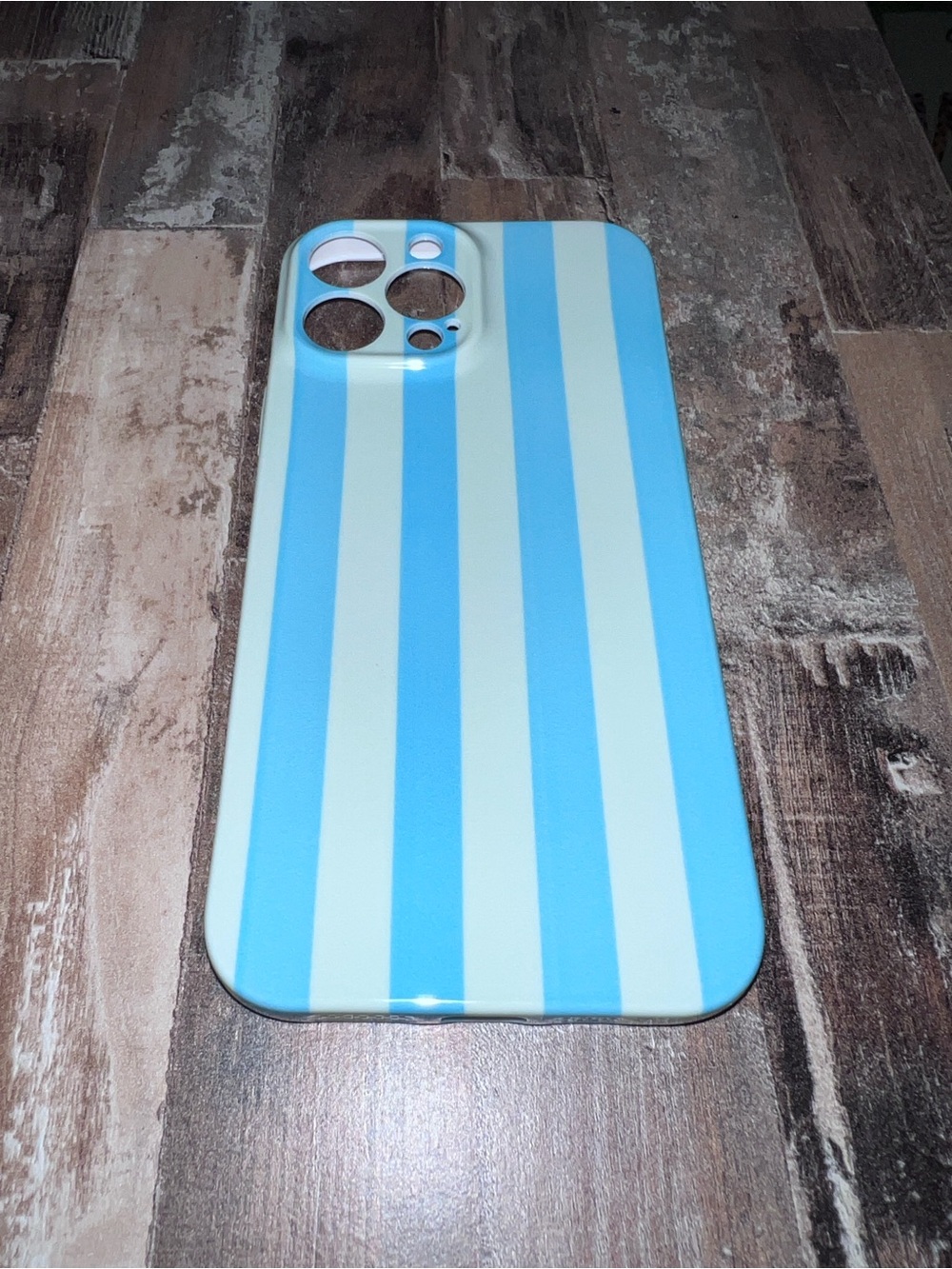 iPhone 13 Pro Max Light Blue Striped Case